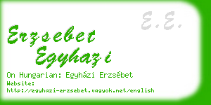 erzsebet egyhazi business card
